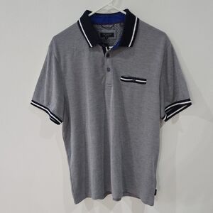 Ted Baker Sz XL Mens Blue Polo with White Trim